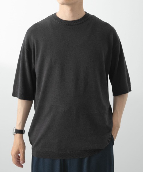 ITEMS URBANRESEARCH(アイテムズ アーバンリサーチ)の「コットンリネンクルーネックサマーニット(ニット/セーター・メンズ・カーキ/ブラック/ブラウン/アイボリー・LARGE/MEDIUM)」の18枚目の写真