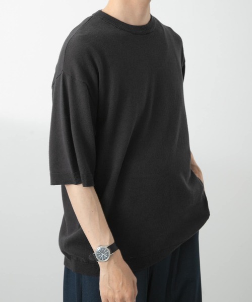 ITEMS URBANRESEARCH(アイテムズ アーバンリサーチ)の「コットンリネンクルーネックサマーニット(ニット/セーター・メンズ・カーキ/ブラック/ブラウン/アイボリー・LARGE/MEDIUM)」の20枚目の写真