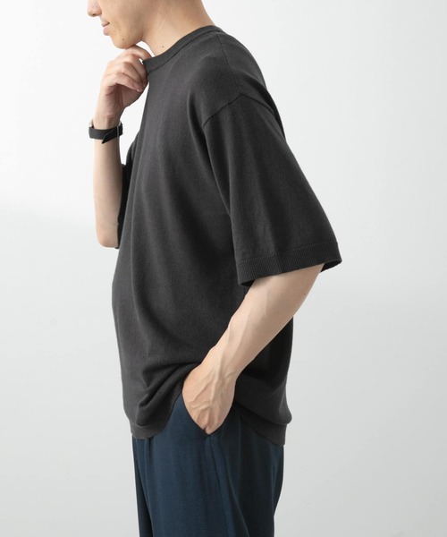 ITEMS URBANRESEARCH(アイテムズ アーバンリサーチ)の「コットンリネンクルーネックサマーニット(ニット/セーター・メンズ・カーキ/ブラック/ブラウン/アイボリー・LARGE/MEDIUM)」の21枚目の写真