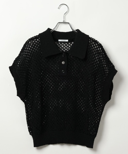 BAYFLOW（ベイフロー）の「[ドライタッチな肌ざわり]ショートニットポロシャツ（ポロシャツ・レディース・イエロー/オフホワイト/ブラック・FREE）」の19枚目の写真