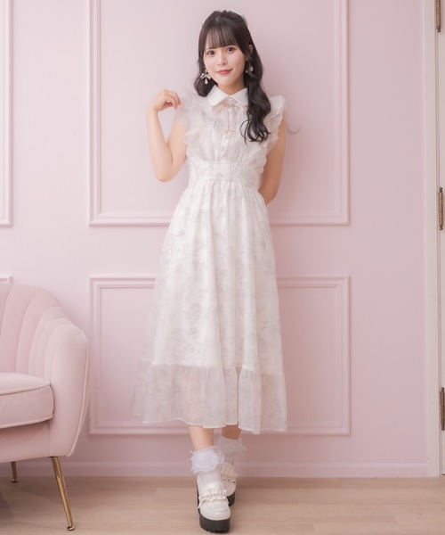 ROJITA ロジータ 花柄ロングワンピース フリル レース 花柄ロングワンピース[品番：RJTW0001802]｜ROJITA（ロジータ