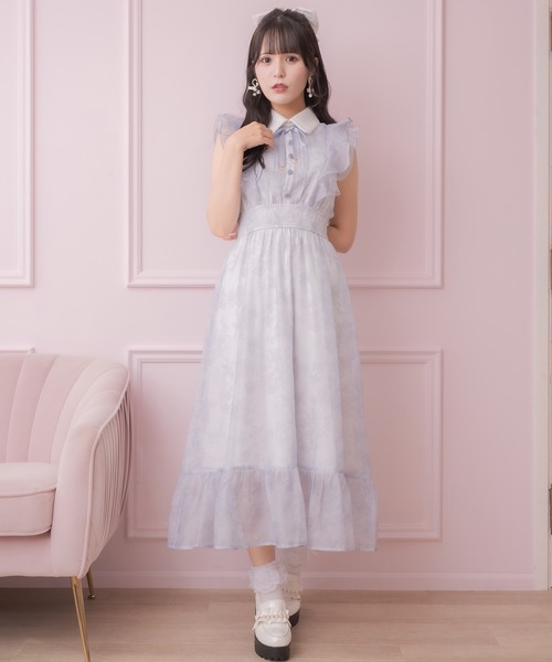 新品　Jacadi × LIBERTY 花柄　フリルスリーブ ワンピース 10A セール】フリルスリーブ花柄ロングワンピース（ワンピース