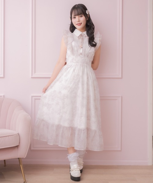 新品未使用　ROJITA ロジータ　花柄　ワンピース　パープル　サイズ1(S相当 ロジータ ROJITA 花柄ロングワンピース （ブルー