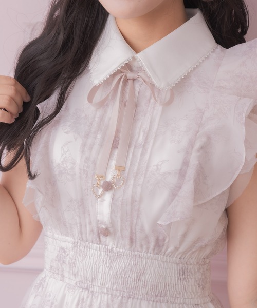 フリルスリーブ花柄ロングワンピース（ワンピース）｜ROJITA（ロジータ