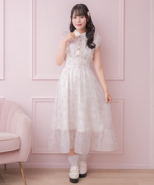 AVAVAV フリルワンピース セシリー シモーネロシャ セール】フリルスリーブ花柄ロングワンピース（ワンピース