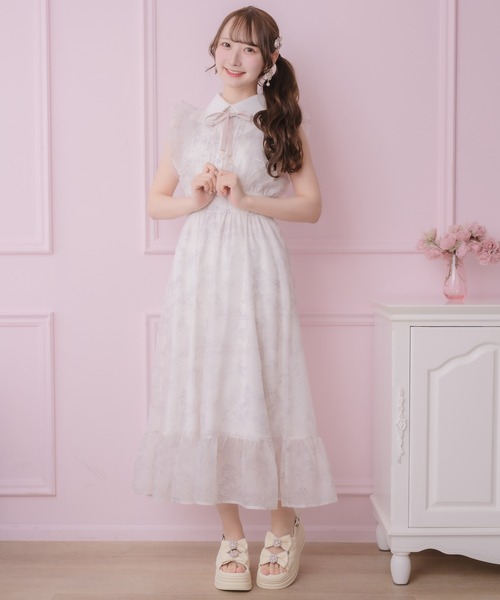 予約販売スタート】フリルスリーブ花柄ロングワンピース（ワンピース