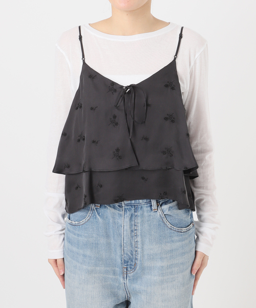 【TICCA】シルク2WAYビスチェ ブラックドット UNITED ARROWS ＜TICCA＞ドットシルク 2WAYビスチェ