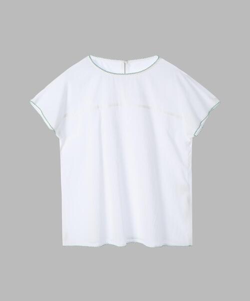 To b. by agnes b.(トゥービーバイアニエスベー)の「コットンローン 半袖 ブラウス(シャツ/ブラウス・レディース・ホワイト・40/38/36)」の2枚目の写真