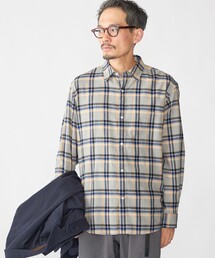 新品　定価１３９７０円　シップス　フランネルシャツ　Mに近いサイズ感　SHIPS ロングスリーブオーセンティックフランネルシャツ LONG