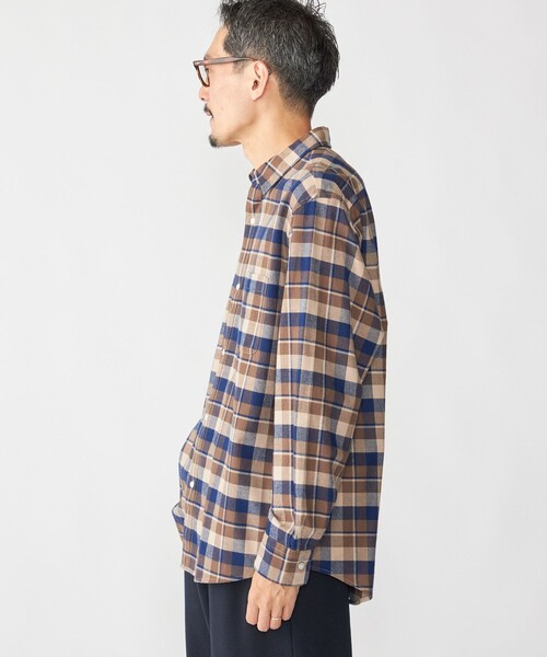 SHIPS（シップス）の「SHIPS: BEZ レギュラーカラー ネル チェック シャツ（シャツ/ブラウス・メンズ・ライトブルー/ブラウン/ネイビー・SMALL/MEDIUM/LARGE/X-LARGE）」の11枚目の写真