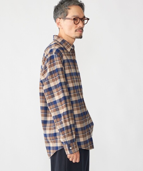 SHIPS（シップス）の「SHIPS: BEZ レギュラーカラー ネル チェック シャツ（シャツ/ブラウス・メンズ・ライトブルー/ブラウン/ネイビー・SMALL/MEDIUM/LARGE/X-LARGE）」の13枚目の写真