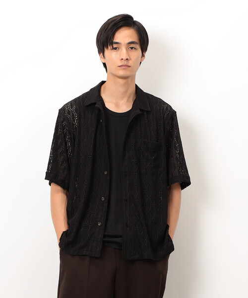COMME CA ISM（コムサイズム）の「透かし柄レース オープンシャツ（シャツ/ブラウス・メンズ・ブラック/カーキ/ボルドー・MEDIUM/LARGE）」の13枚目の写真