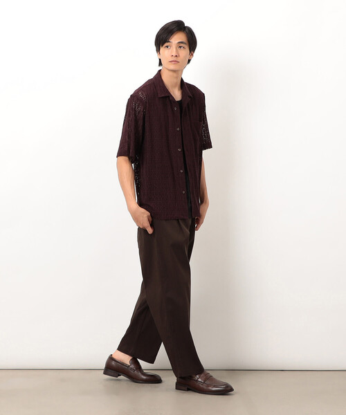 COMME CA ISM（コムサイズム）の「透かし柄レース オープンシャツ（シャツ/ブラウス・メンズ・ブラック/カーキ/ボルドー・MEDIUM/LARGE）」の7枚目の写真