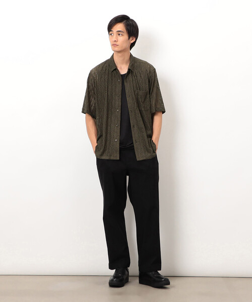 COMME CA ISM（コムサイズム）の「透かし柄レース オープンシャツ（シャツ/ブラウス・メンズ・ブラック/カーキ/ボルドー・MEDIUM/LARGE）」の8枚目の写真