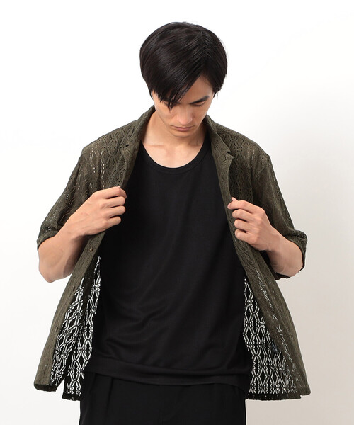 COMME CA ISM（コムサイズム）の「透かし柄レース オープンシャツ（シャツ/ブラウス・メンズ・ブラック/カーキ/ボルドー・MEDIUM/LARGE）」の22枚目の写真