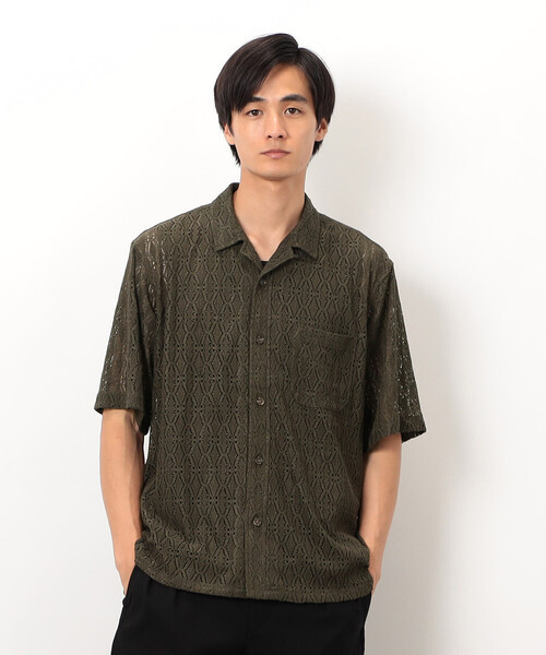 COMME CA ISM（コムサイズム）の「透かし柄レース オープンシャツ（シャツ/ブラウス・メンズ・ブラック/カーキ/ボルドー・MEDIUM/LARGE）」の16枚目の写真