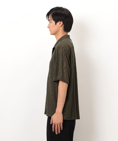 COMME CA ISM（コムサイズム）の「透かし柄レース オープンシャツ（シャツ/ブラウス・メンズ・ブラック/カーキ/ボルドー・MEDIUM/LARGE）」の14枚目の写真