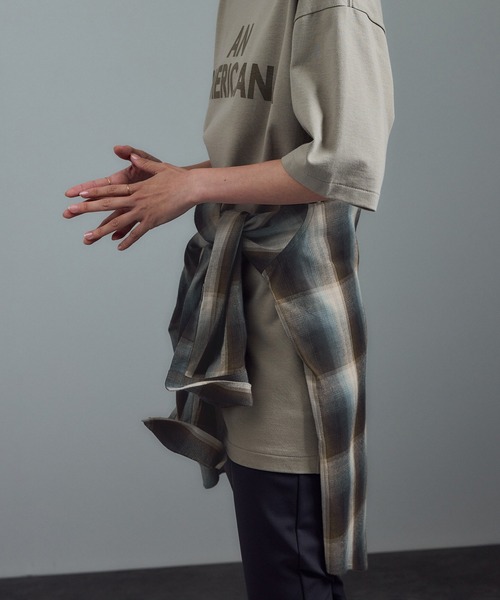 AMERICANA（アメリカーナ）の「【Americana（アメリカーナ） for SALON】別注チェックシャツ（シャツ/ブラウス・レディース・ブルー系その他4/ブラウン・FREE）」の3枚目の写真