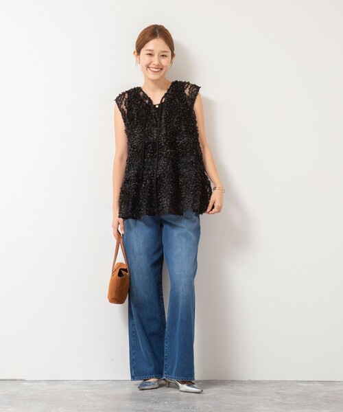 NOLLEY’S（ノーリーズ）の「フラワーチュールティアードブラウス（シャツ/ブラウス・レディース・ホワイト/ブラック・38）」の9枚目の写真