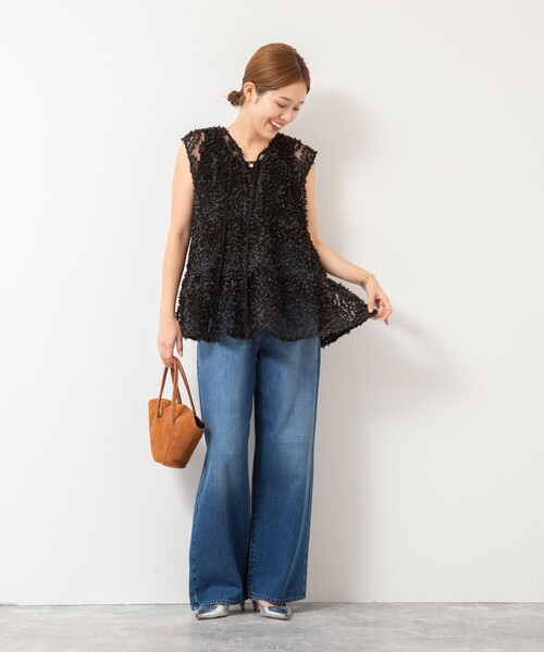 NOLLEY’S（ノーリーズ）の「フラワーチュールティアードブラウス（シャツ/ブラウス・レディース・ホワイト/ブラック・38）」の10枚目の写真