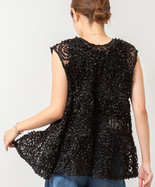 NOLLEY’S（ノーリーズ）の「フラワーチュールティアードブラウス（シャツ/ブラウス・レディース・ホワイト/ブラック・38）」の11枚目の写真