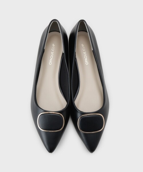 OPAQUE.CLIP（オペークドットクリップ）の「【抗菌防臭加工／通勤対応可能】デザインバックルポインテッドパンプス（パンプス・レディース・ベージュ系6/ブラック・02/03/01）」の7枚目の写真