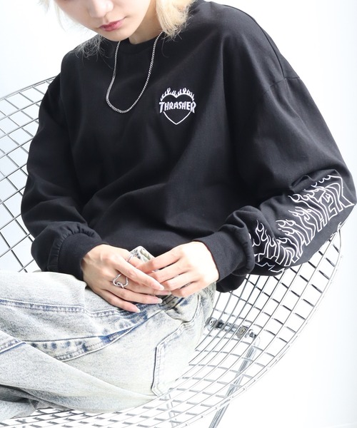 THRASHER（スラッシャー）の「【THRASHER/スラッシャー】ハートモチーフデザイン ロングスリーブTシャツ（Tシャツ/カットソー・メンズ・ブラック/アッシュグレー/ホワイト/ブラウン・M/L/XL）」の2枚目の写真