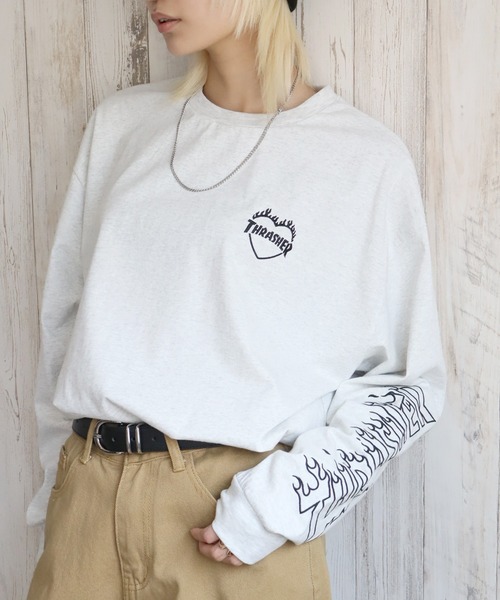 THRASHER（スラッシャー）の「【THRASHER/スラッシャー】ハートモチーフデザイン ロングスリーブTシャツ（Tシャツ/カットソー・メンズ・ブラック/アッシュグレー/ホワイト/ブラウン・M/L/XL）」の12枚目の写真