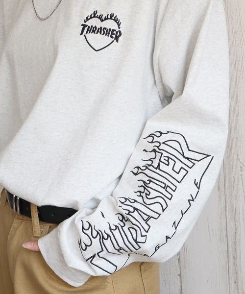 THRASHER（スラッシャー）の「【THRASHER/スラッシャー】ハートモチーフデザイン ロングスリーブTシャツ（Tシャツ/カットソー・メンズ・ブラック/アッシュグレー/ホワイト/ブラウン・M/L/XL）」の13枚目の写真