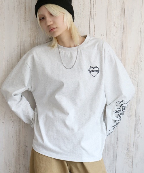 THRASHER（スラッシャー）の「【THRASHER/スラッシャー】ハートモチーフデザイン ロングスリーブTシャツ（Tシャツ/カットソー・メンズ・ブラック/アッシュグレー/ホワイト/ブラウン・M/L/XL）」の16枚目の写真