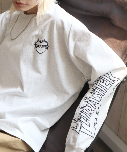 THRASHER（スラッシャー）の「【THRASHER/スラッシャー】ハートモチーフデザイン ロングスリーブTシャツ（Tシャツ/カットソー・メンズ・ブラック/アッシュグレー/ホワイト/ブラウン・M/L/XL）」の20枚目の写真