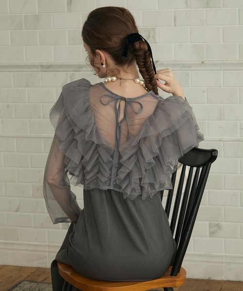 セール】【BONLECILL noir】2wayチュールフリルブラウス＆マーメイド