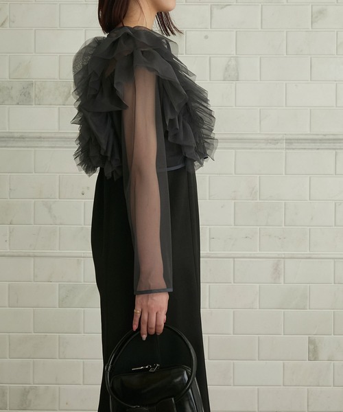 セール】【BONLECILL noir】2wayチュールフリルブラウス＆マーメイド