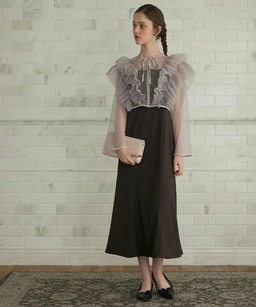 セール】【BONLECILL noir】2wayチュールフリルブラウス＆マーメイド