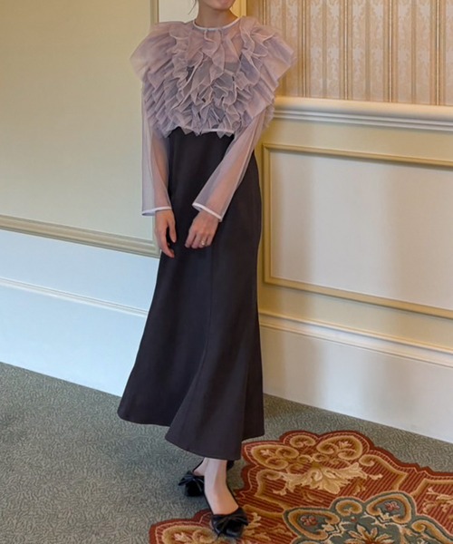 セール】【BONLECILL noir】2wayチュールフリルブラウス＆マーメイド