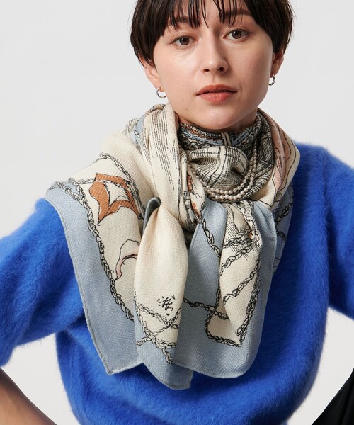 未使用品　マニプリ　海と貝殻のストール BEAMS - 新品 manipuri / リネンミックス ストール シェル 貝殻