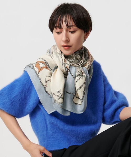マニプリ manipuri W/SI ストール ★コバルトブルー マニプリ manipuri W/SI ストール ☆コバルトブルー