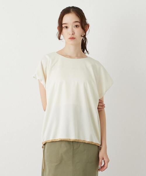 MELROSE claire(メルローズ クレール)の「【ドローコードタックプルオーバー】(Tシャツ/カットソー・レディース・ブラック/アイボリー/ブラウン・FREE)」の2枚目の写真