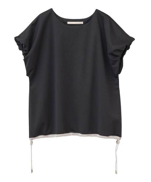 MELROSE claire(メルローズ クレール)の「【ドローコードタックプルオーバー】(Tシャツ/カットソー・レディース・ブラック/アイボリー/ブラウン・FREE)」の1枚目の写真
