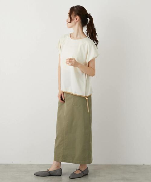MELROSE claire(メルローズ クレール)の「【ドローコードタックプルオーバー】(Tシャツ/カットソー・レディース・ブラック/アイボリー/ブラウン・FREE)」の6枚目の写真