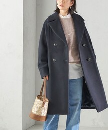 ☆ブルーデイジー様☆【未使用・試着のみ】TICCA ピーコート フリーサイズ ふわかるWOOLLY+ シングル ステンカラー コート (B＆T CLUB