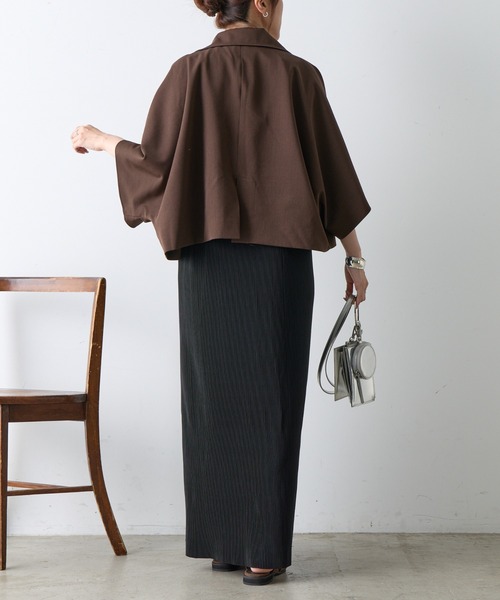 COLONY 2139（コロニートゥーワンスリーナイン）の「5分袖テーラードショートジャケット（テーラードジャケット・レディース・ブラック/ブラウン・FREE）」の17枚目の写真