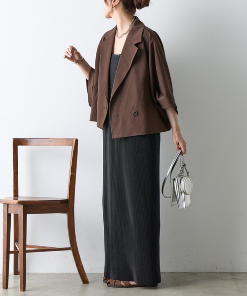 COLONY 2139（コロニートゥーワンスリーナイン）の「5分袖テーラードショートジャケット（テーラードジャケット・レディース・ブラック/ブラウン・FREE）」の16枚目の写真