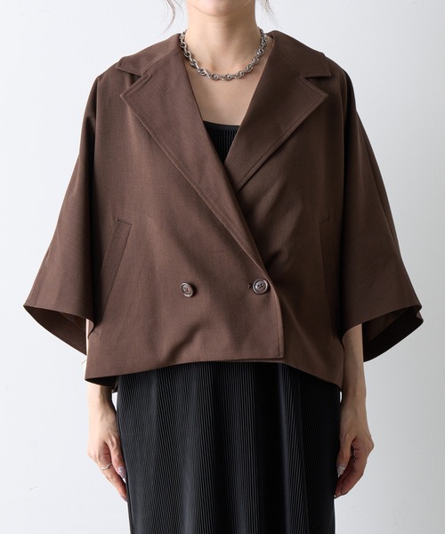 COLONY 2139（コロニートゥーワンスリーナイン）の「5分袖テーラードショートジャケット（テーラードジャケット・レディース・ブラック/ブラウン・FREE）」の19枚目の写真