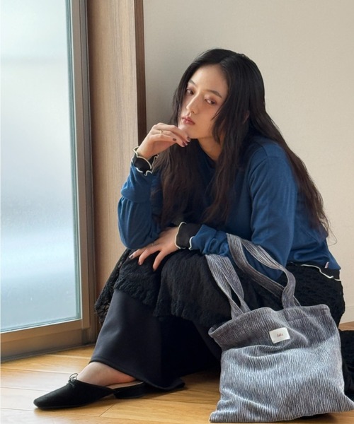 ベピタピトートバッグ ベピタピトートバッグ BABYTAPI ロゴプリント トートバッグ(Black