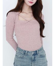 EATME | リングデコルテリブTOP(Tシャツ/カットソー)