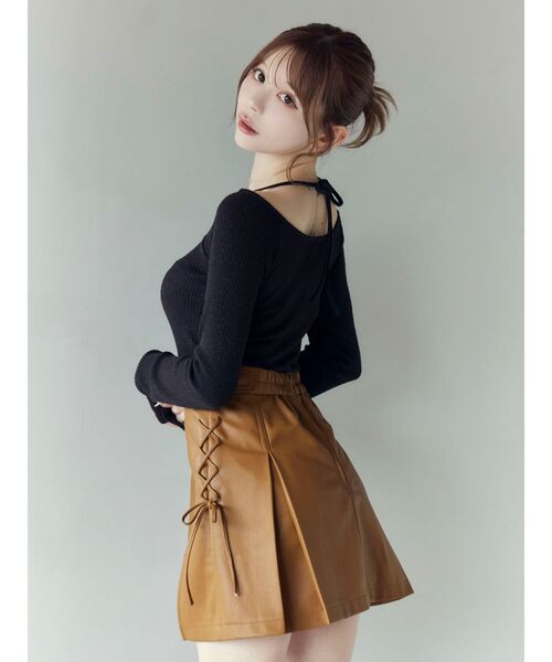 EATME(イートミー)の「リングデコルテリブTOP(Tシャツ/カットソー・レディース・ピンク/グレー/ブラック・FREE)」の4枚目の写真