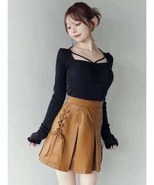 EATME(イートミー)の「リングデコルテリブTOP(Tシャツ/カットソー・レディース・ピンク/グレー/ブラック・FREE)」の12枚目の写真