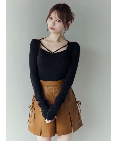 EATME(イートミー)の「リングデコルテリブTOP(Tシャツ/カットソー・レディース・ピンク/グレー/ブラック・FREE)」の13枚目の写真