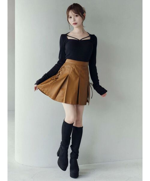 EATME(イートミー)の「リングデコルテリブTOP(Tシャツ/カットソー・レディース・ピンク/グレー/ブラック・FREE)」の15枚目の写真